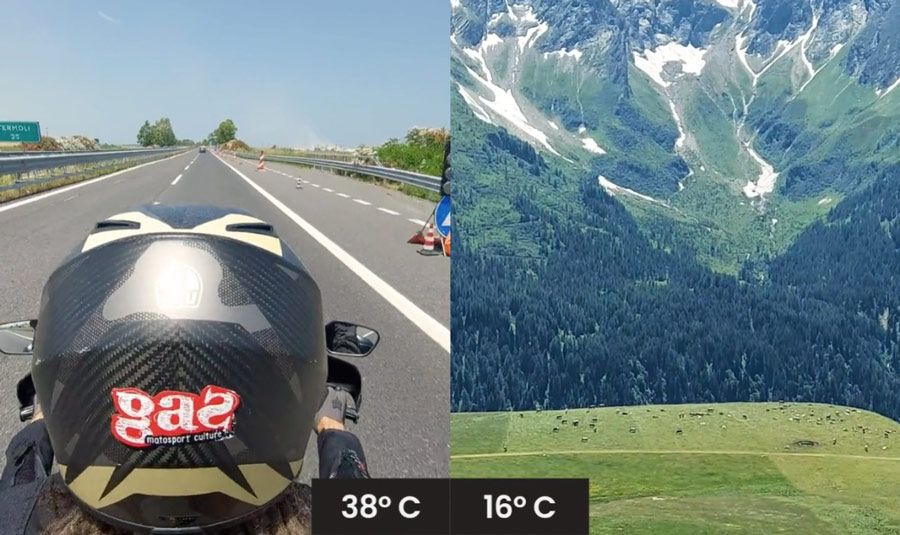 Καιρικές συνθήκες στο ταξίδι με μηχανή σε Ιταλία και Ελβετία